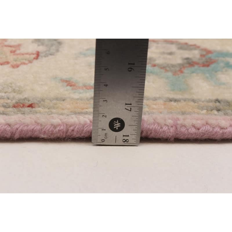 ECARPETGALLERY Hand-knotted Modern Oushak Light Grey Wool Rug - 2'11 x 7'9
