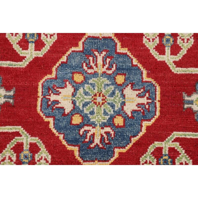 Red Kazak Oriental Area Rug Handmade Foyer Wool Carpet - 5'0" x 7'3"