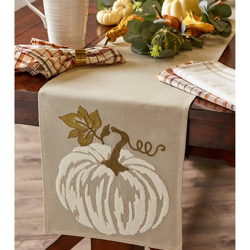 DII Embroidered Table Runner 14x70