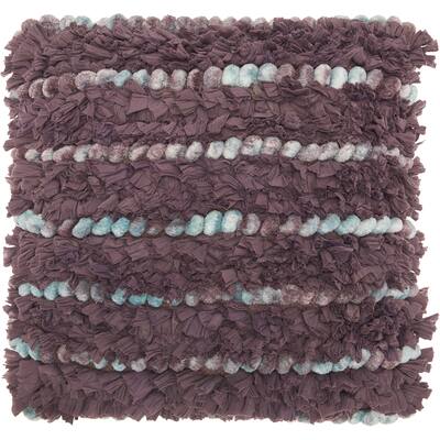 Mina Victory Chindi Pom Pom Shag Multicolor Throw Pillow (20 Inch x 20-Inch)