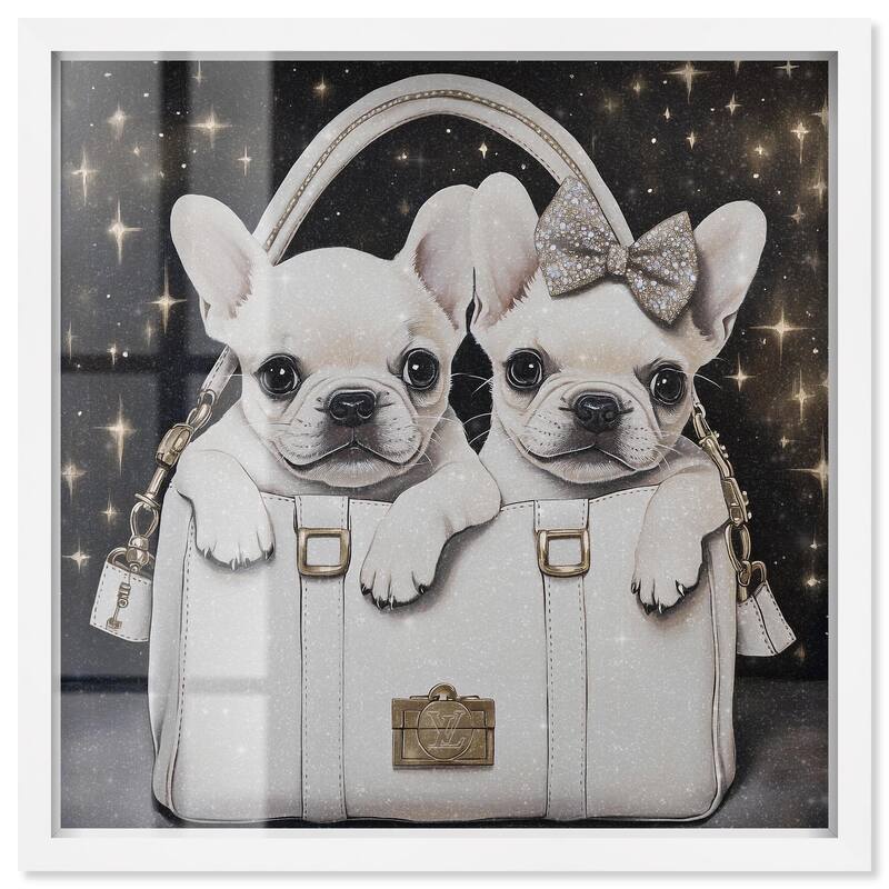Constellation Frenchie Purse Shadowbox by Art Remedy - White - 16" x 16"
