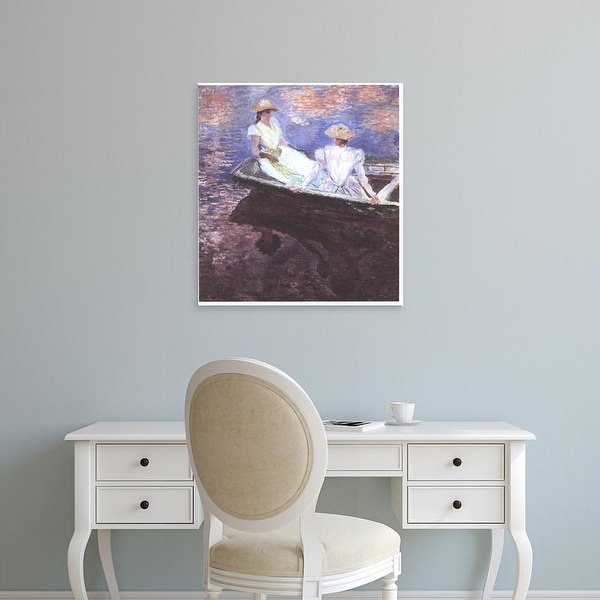 Easy Art Prints Claude Monet's 'Two girls in a boat' Premium Canvas Art