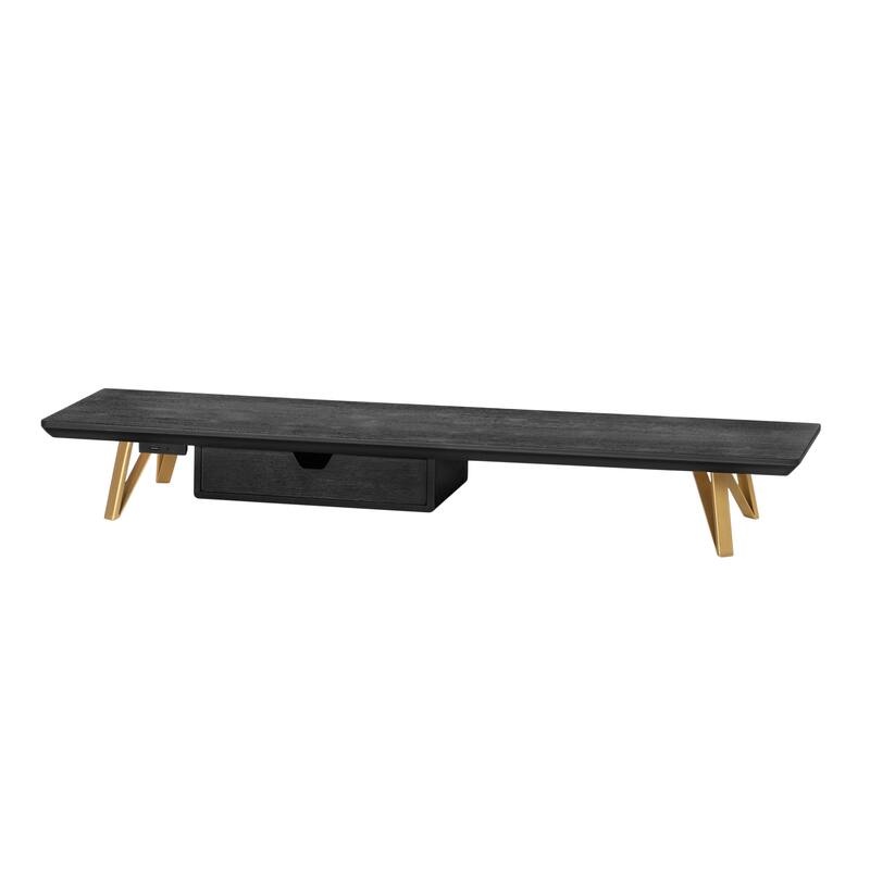 Jani Wood Monitor Stand Riser Desk - Ergonomic Design Stand, Desktop Organizer Table for Home, Office Workspace, Gaming Desk