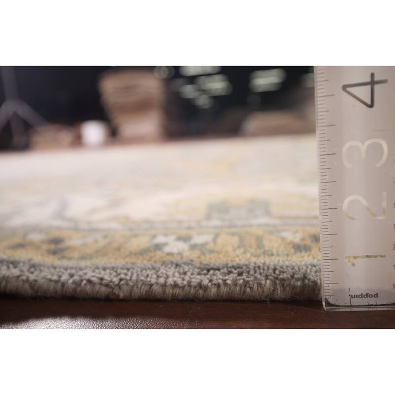 Gray Oushak Indian Rug Hand-Knotted Wool Carpet - 8'0"x 9'8"