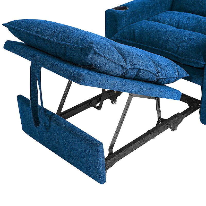 3-in-1 Convertible Sleeper Sofa Chair Bed, Sofa Chair with Adjustable Backrest, Pullout Sofa Bed with Cup Holder