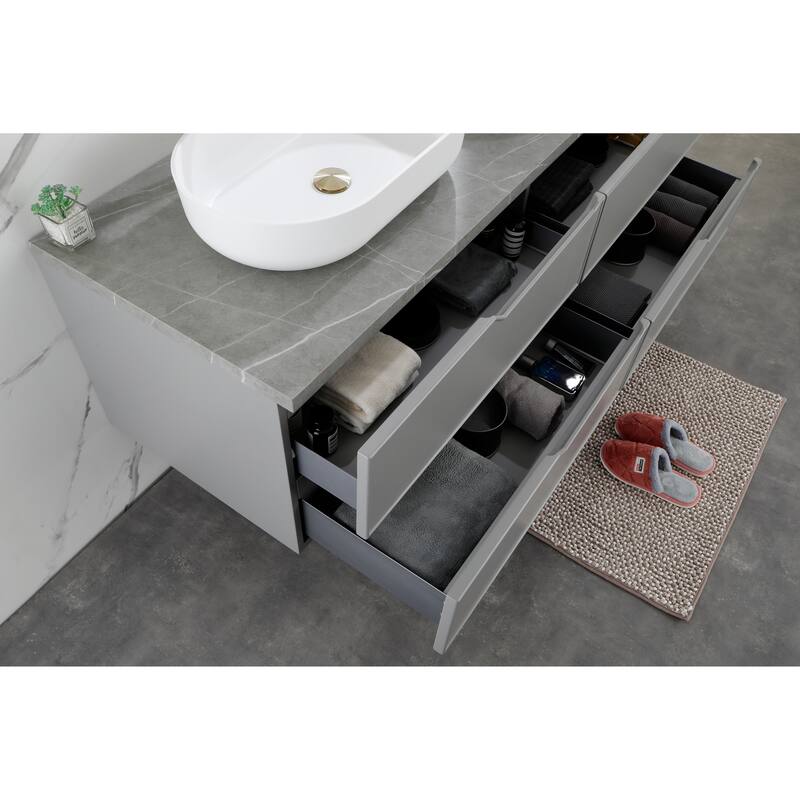 Eco-Friendly 24-Inch Acrylic Rectangular Vessel Sink, Durable and Hygienic, for Modern Bathroom Design - 24in L