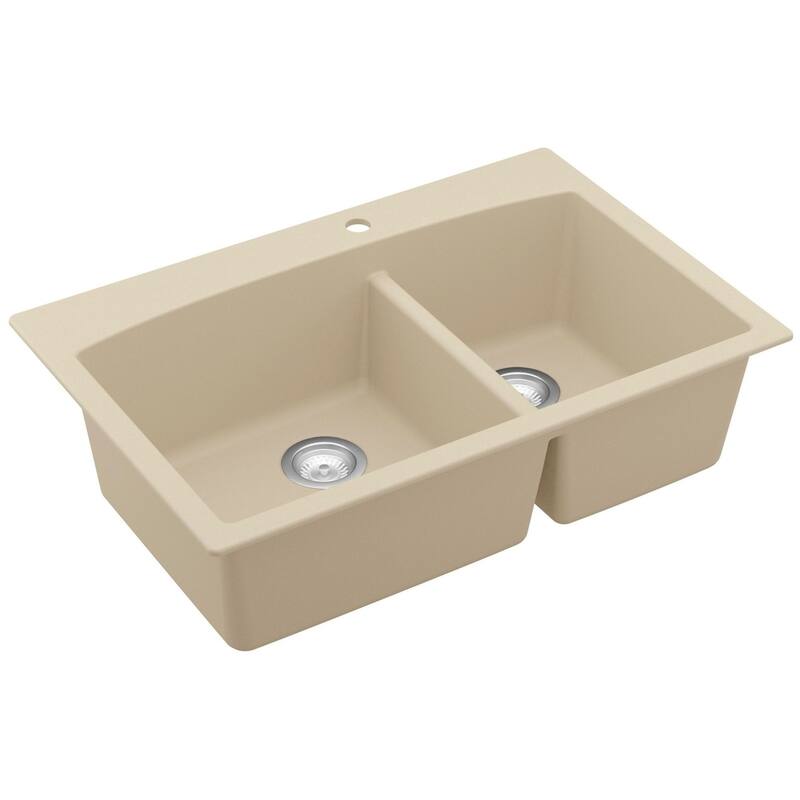 Karran USA QT-711 Quartz QT 33" Drop In Double Basin Quartz Composite - Bisque