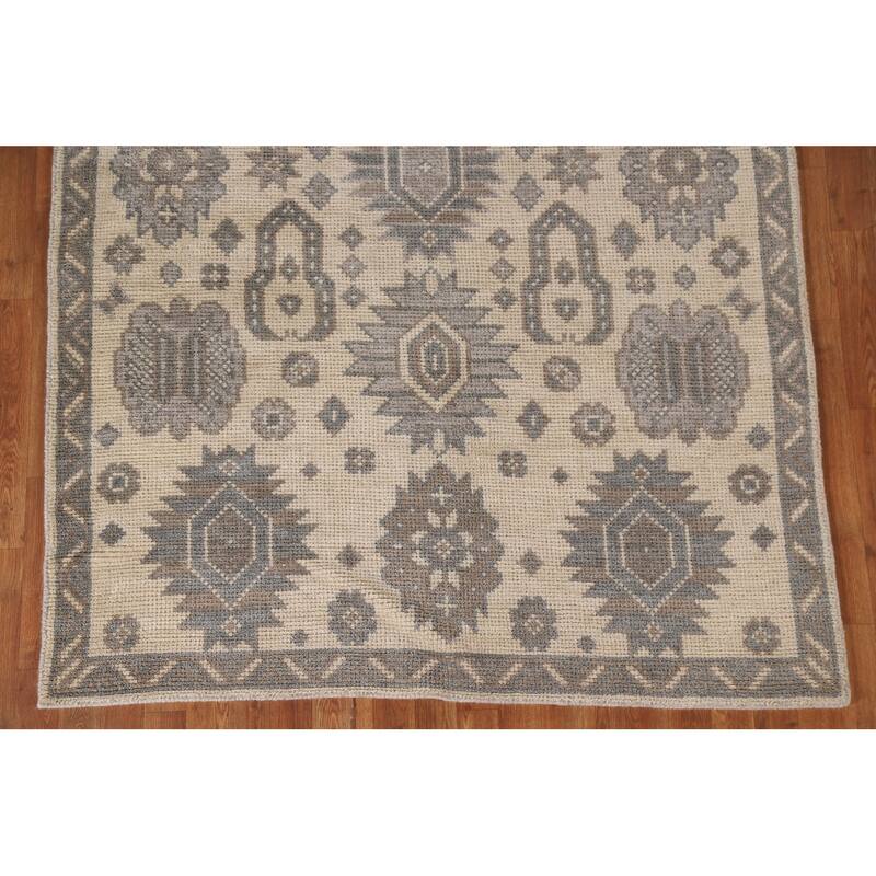 Geometric Moroccan Oriental Area Rug Hand-Knotted Wool Carpet - 5'3"x 7'11"