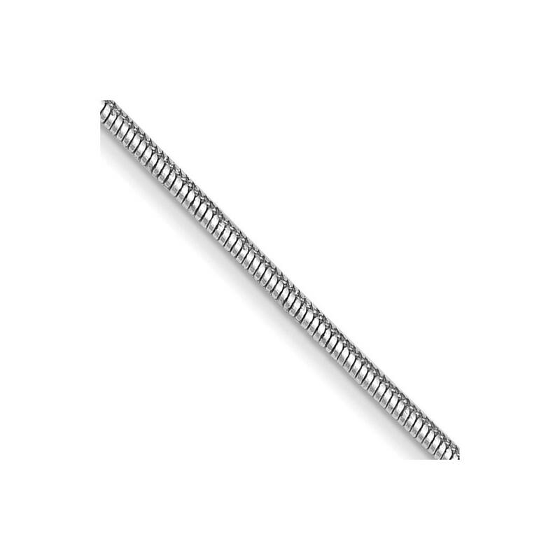 Curata 14k White Gold Solid 0.8mm Round Snake Chain Necklace (Lobster) Options: 16 18 20 24