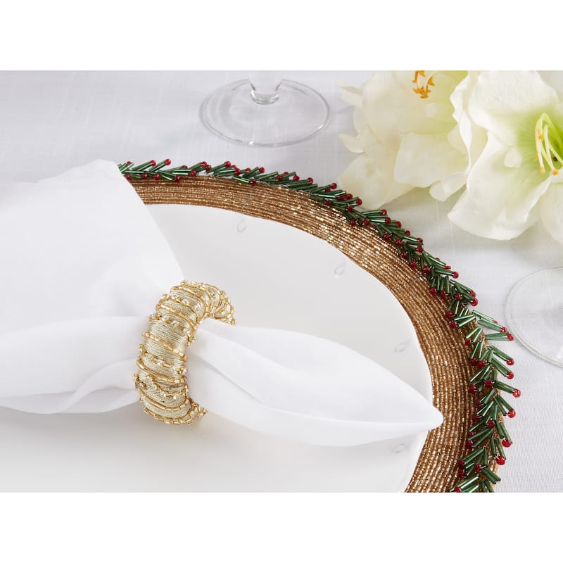 Elegant Simplicity Beaded Napkin Ring (Set of 4)