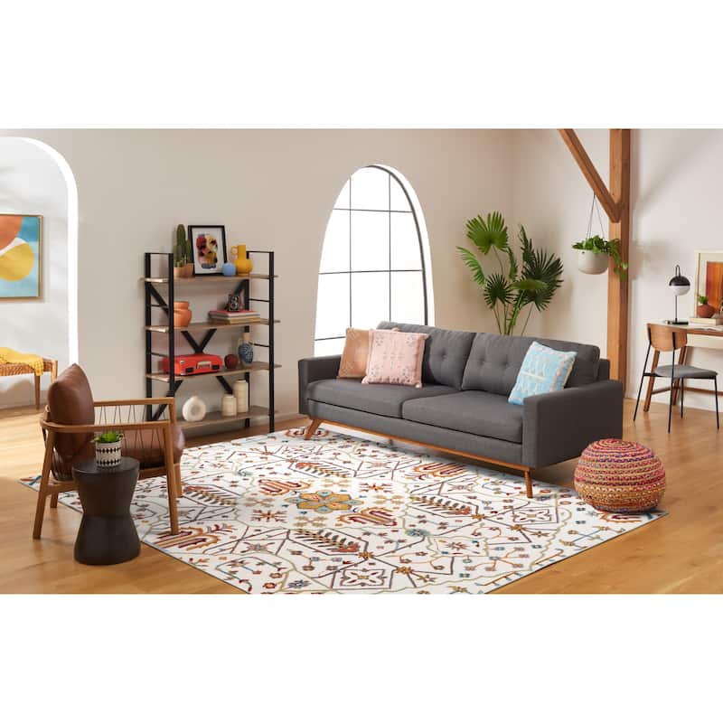 SAFAVIEH Handmade Heritage Snjolaug Floral Wool Rug - 2' x 3' - Ivory/Grey