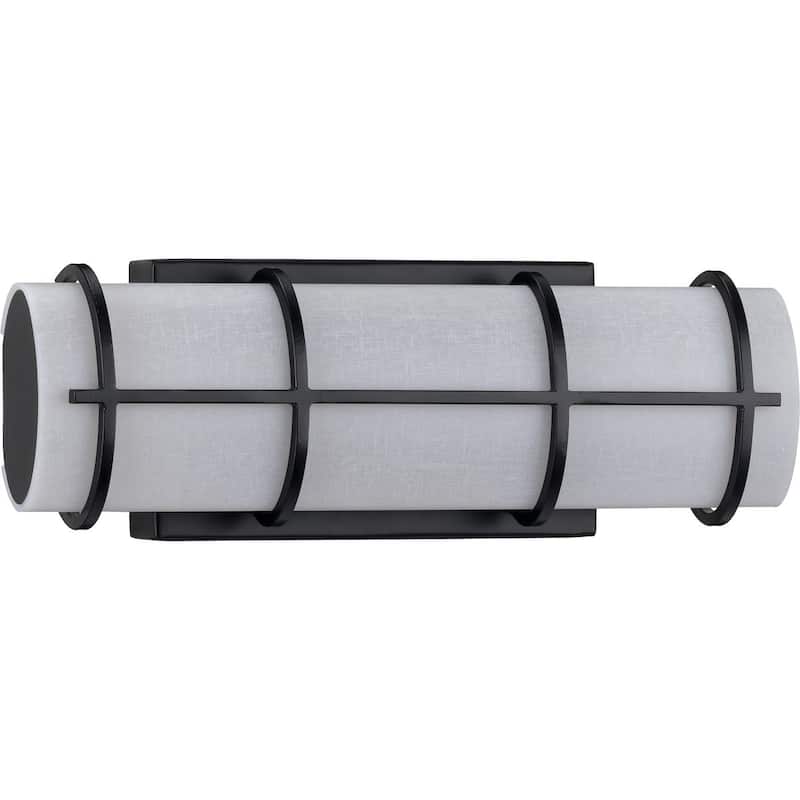 Grid LED Collection 1-Light Black White Linen Glass LED Modern Wall Light - 1 Light