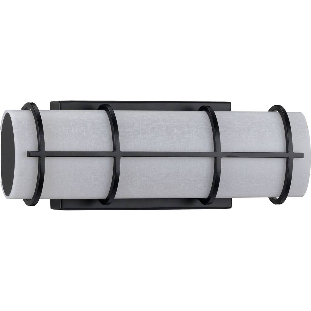 Grid LED Collection 1-Light Black White Linen Glass LED Modern Wall Light