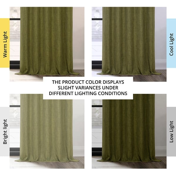 dimension image slide 3 of 18, Exclusive Fabrics Textured Faux Linen Extra Wide Room Darkening Curtains for Bedroom & Living Room Curtains (1 Panel)
