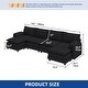 preview thumbnail 26 of 28, Moasis 142 Inch Modular Velvet Sectional Sofa with Movable Ottoman and Pillow Armrest for Living Room
