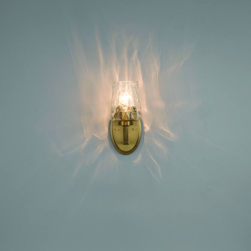 Acroma 1-Light Modern Glam Wall Sconce with Textured Glass Shade