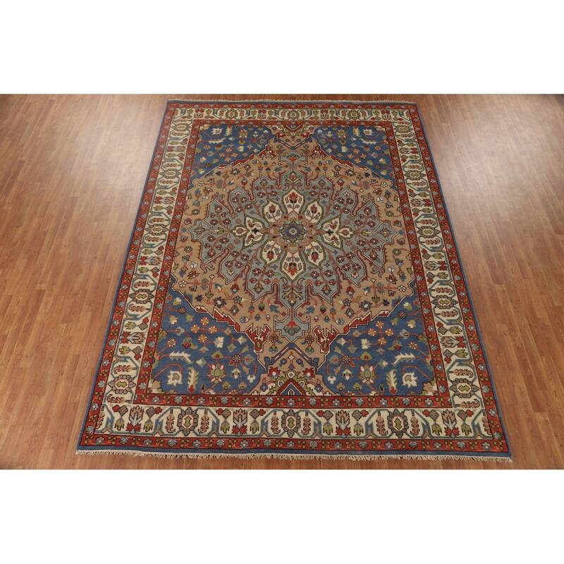 Traditional Heriz Serapi Oriental Area Rug Handmade Wool Carpet - 8'11" x 11'10"