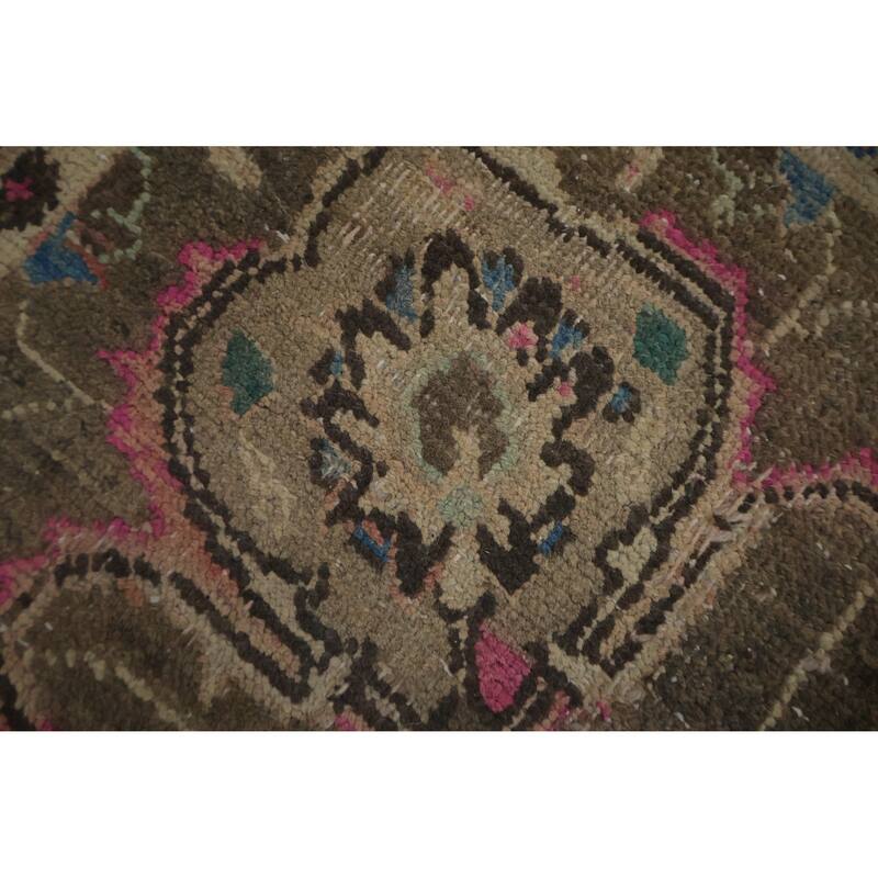 Hand Knotted Oriental 100% Wool Carpet Traditional Floral Coral Mashad Area Rug - 11' 4'' X 8' 1''