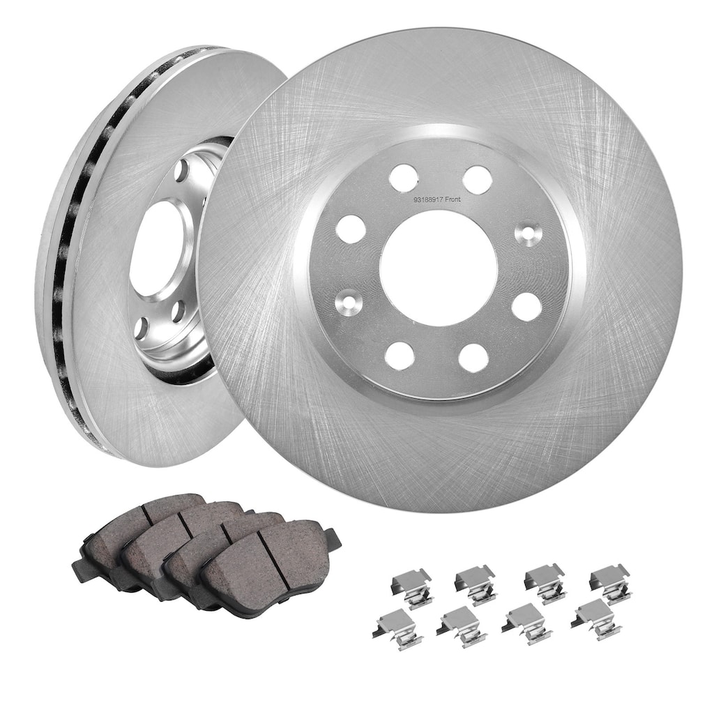 Front and Rear Brake Kit Drilled and Slotted Brake Rotors Ceramic Brake Pads Replacement