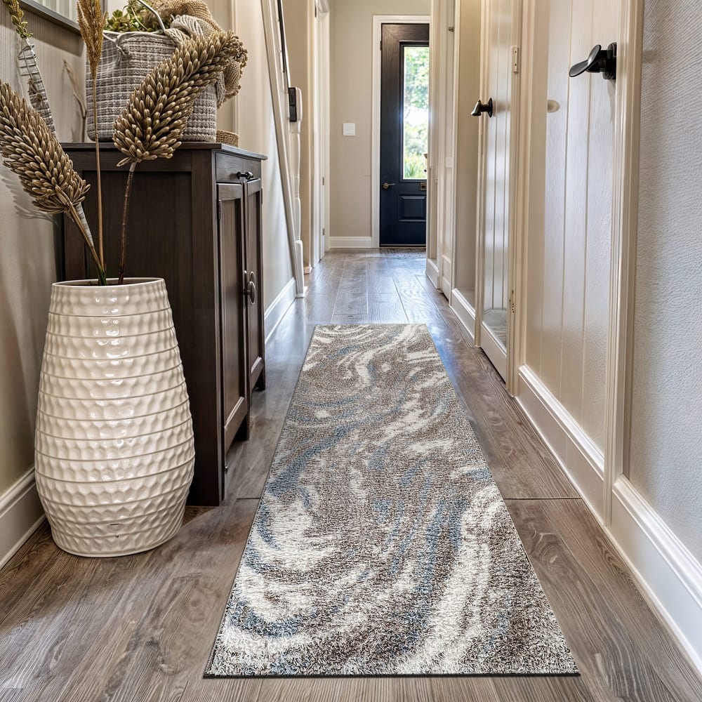 World Rug Gallery Marble Swirl Shag Area Rug