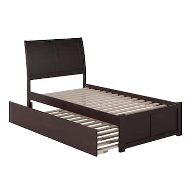 Portland Platform Bed with Footboard and Twin XL Trundle