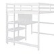 preview thumbnail 8 of 9, Full Size Loft Bed with Storage Shelves, Wooden Bed with Desk, Kid's Bed with Writing Board for Bedroom, White
