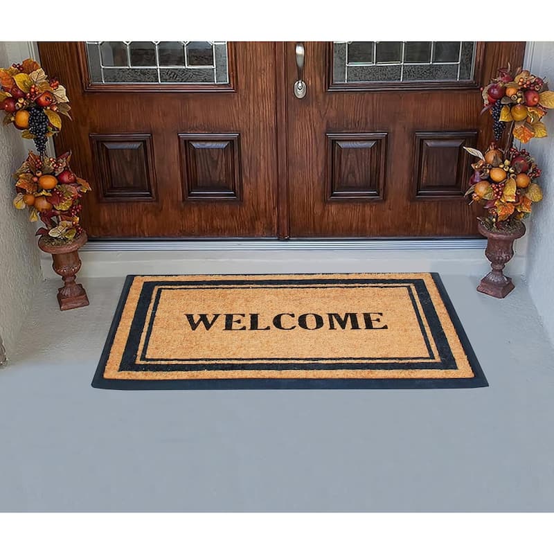 A1HC Natural Coir & Rubber Door Mat, 30x48, Thick Durable Doormats for Outdoor Entrance