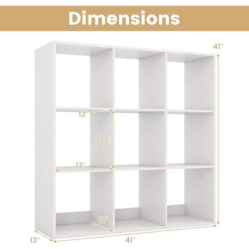 4/6/8/9-Cube Bookcase Freestanding Bookshelf Cube Storage Organizer - 9 Cube