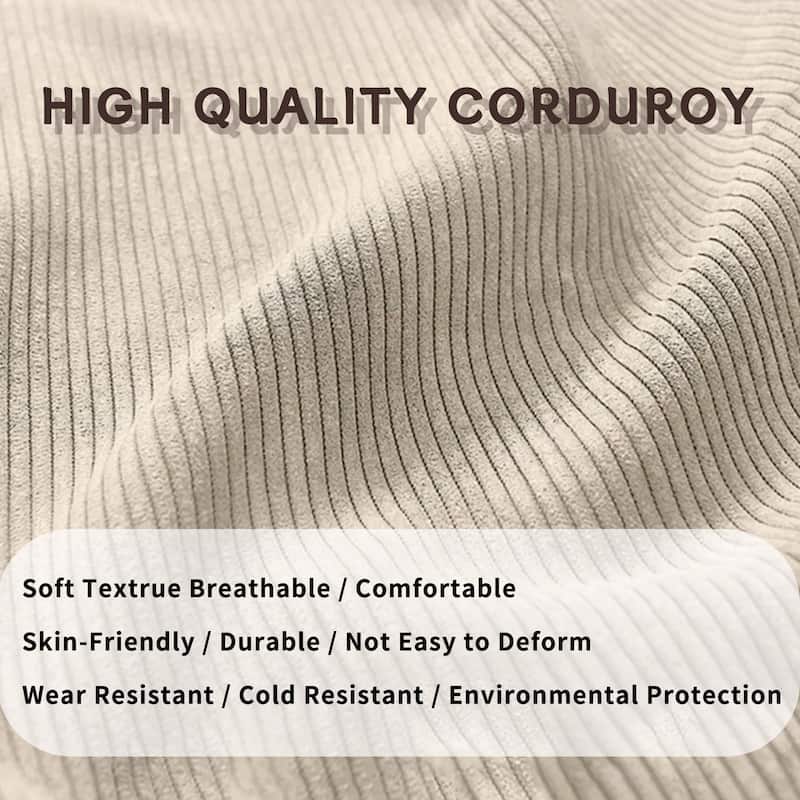 Togo Bean Bag Couch Lounge Chair Living Room Lazy Sofa with Corduroy Fabric