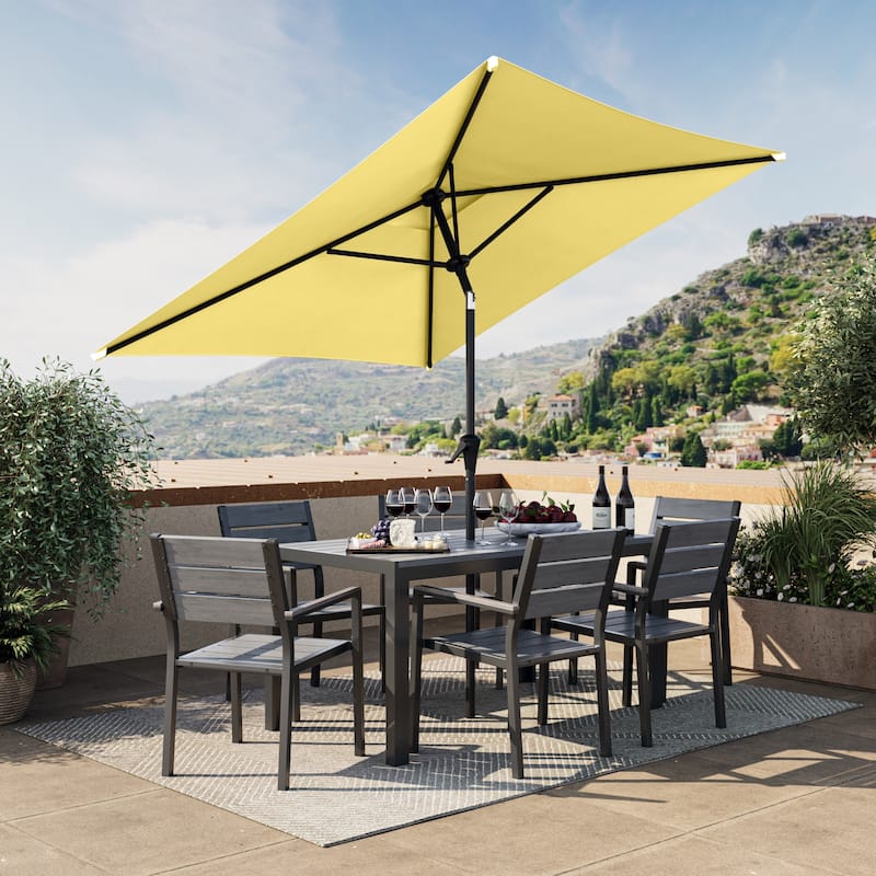 6.5ft Square Tilting Patio Umbrella - Yellow