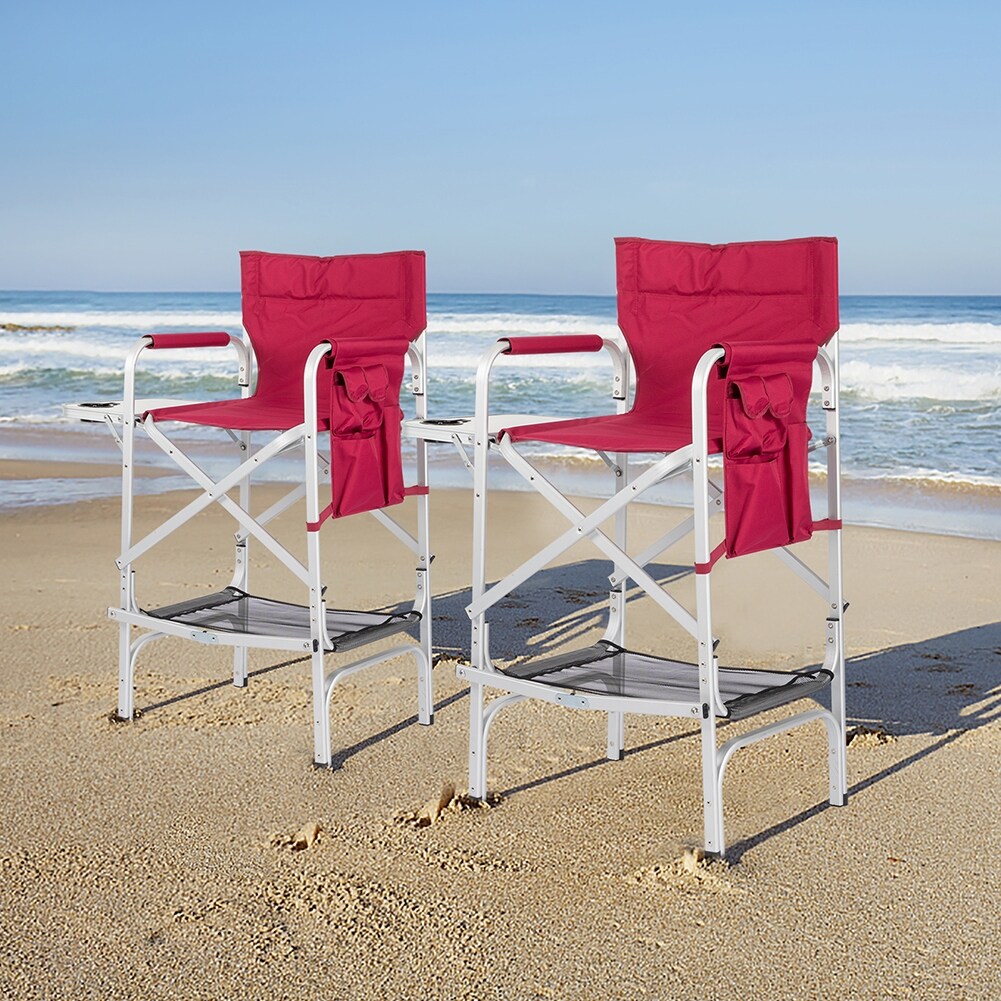 Lightweight Folding Directors Chairs Outdoor Aluminum Camping Chair with Side Table and Storage Pouch Bed Bath Beyond 40599940