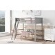 preview thumbnail 3 of 10, Elegant Twin Size Loft Bed Wooden Kids Bed with Ladder,Guardrail,Stair,Storage Drawers and Desk