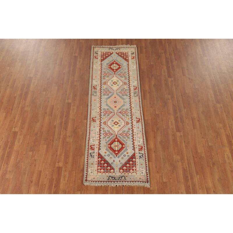 Geometric / Tribal Heriz Serapi Runner Rug Handmade Wool Carpet - 2'8" x 8'0"