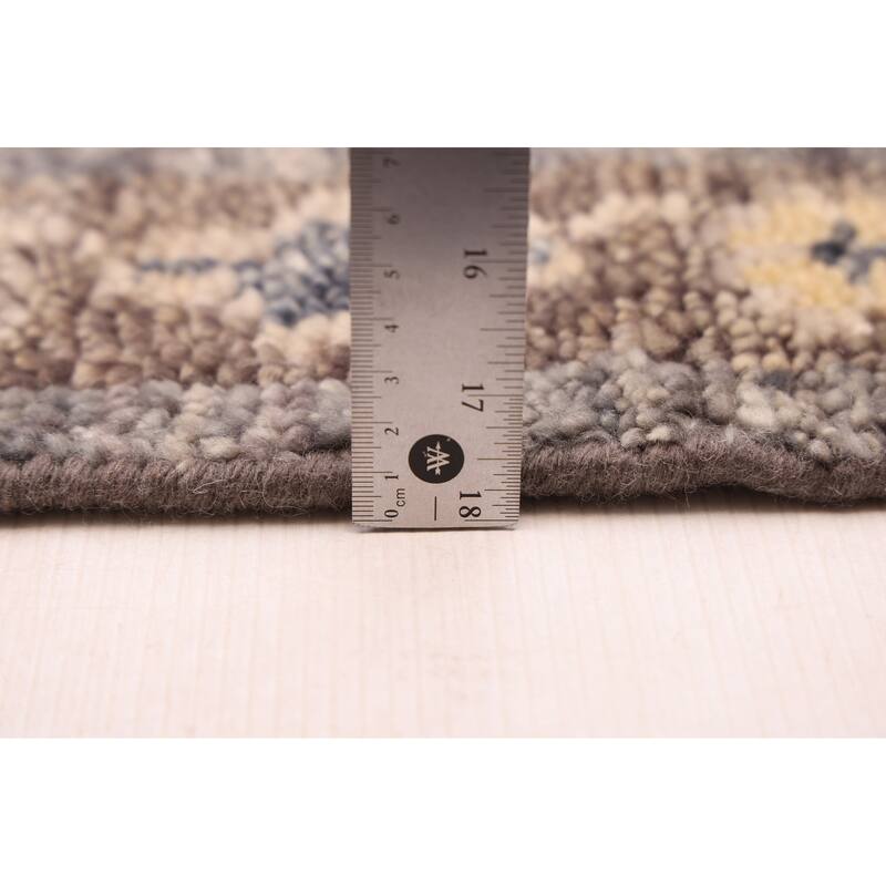 ECARPETGALLERY Hand-knotted Jules Serapi Dark Grey Wool Rug - 6'0 x 9'0