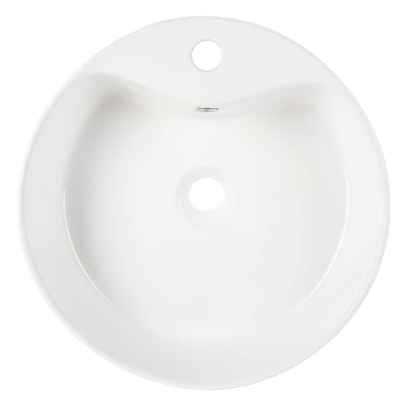 SAFAVIEH Solea Dicy Porcelain Ceramic Vitreous Oval 18 Inch White Bathroom Vessel Sink - 18.1" x 18.1" x 6.1" - 18Wx18Dx6H