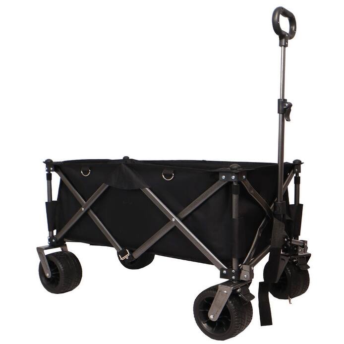 230lbs Capacity Folding Wagon, Heavy Duty Utility Beach Wagon Cart
