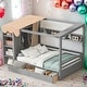 preview thumbnail 1 of 7, Full size House Bed with Two Drawers and Built-in Wardrobe for Home Grey