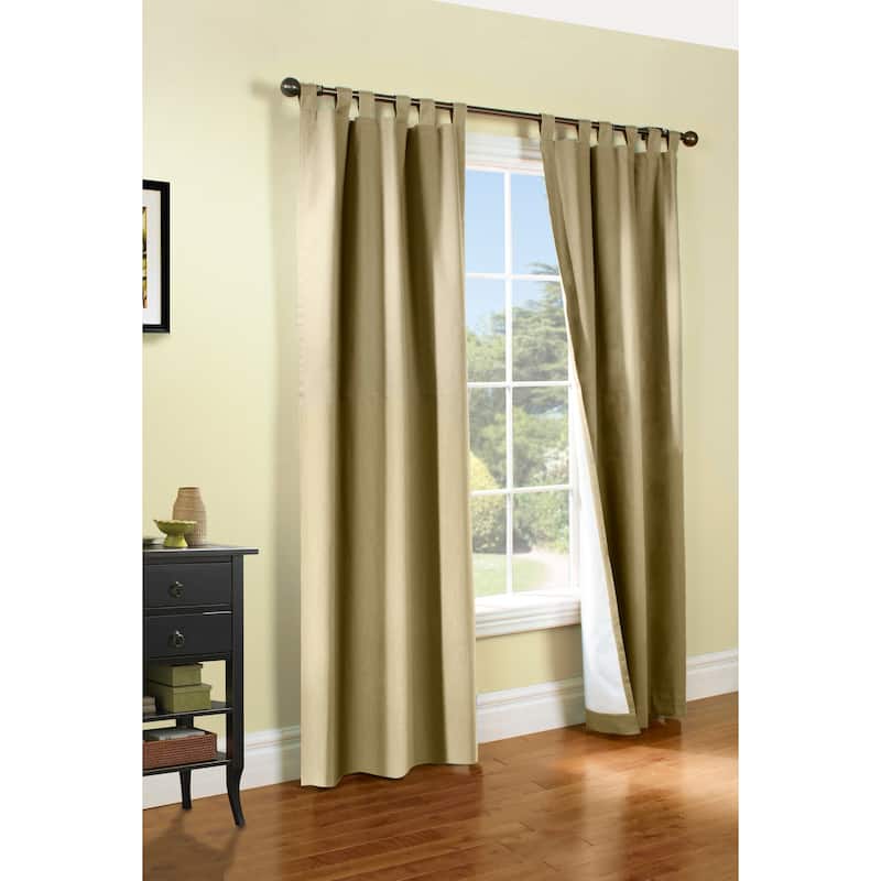 ThermaLogic Weathermate Insulated Cotton Tab Top Curtain Panel - Pair - 40" x 54" - Khaki
