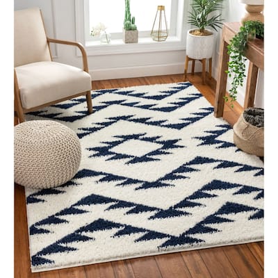 Well Woven Madison Shag Edona Moroccan Tribal Shag Area Rug