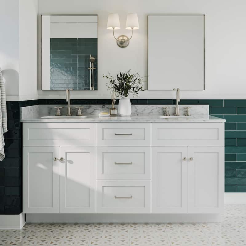 Ariel F067DCW2OVO Hamlet 67" Free Standing Double Basin Vanity Set