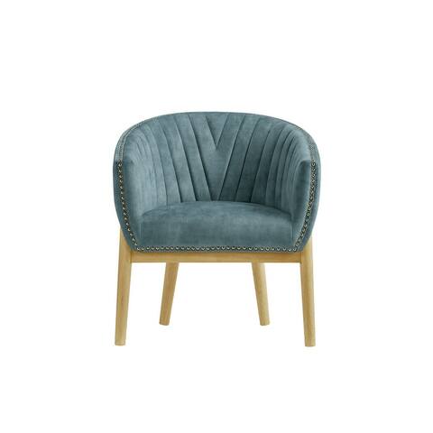 Corvus Zachary Nailhead Fabric Upholstered Accent Club Chair