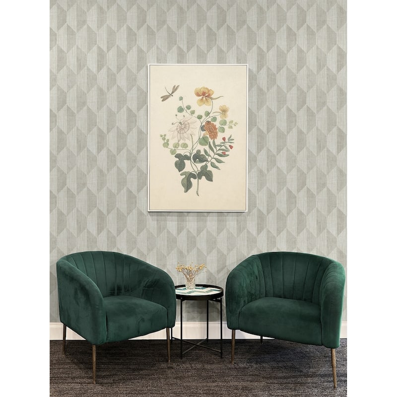 Seabrook Designs Alise Hexagon Geometric Unpasted Wallpaper
