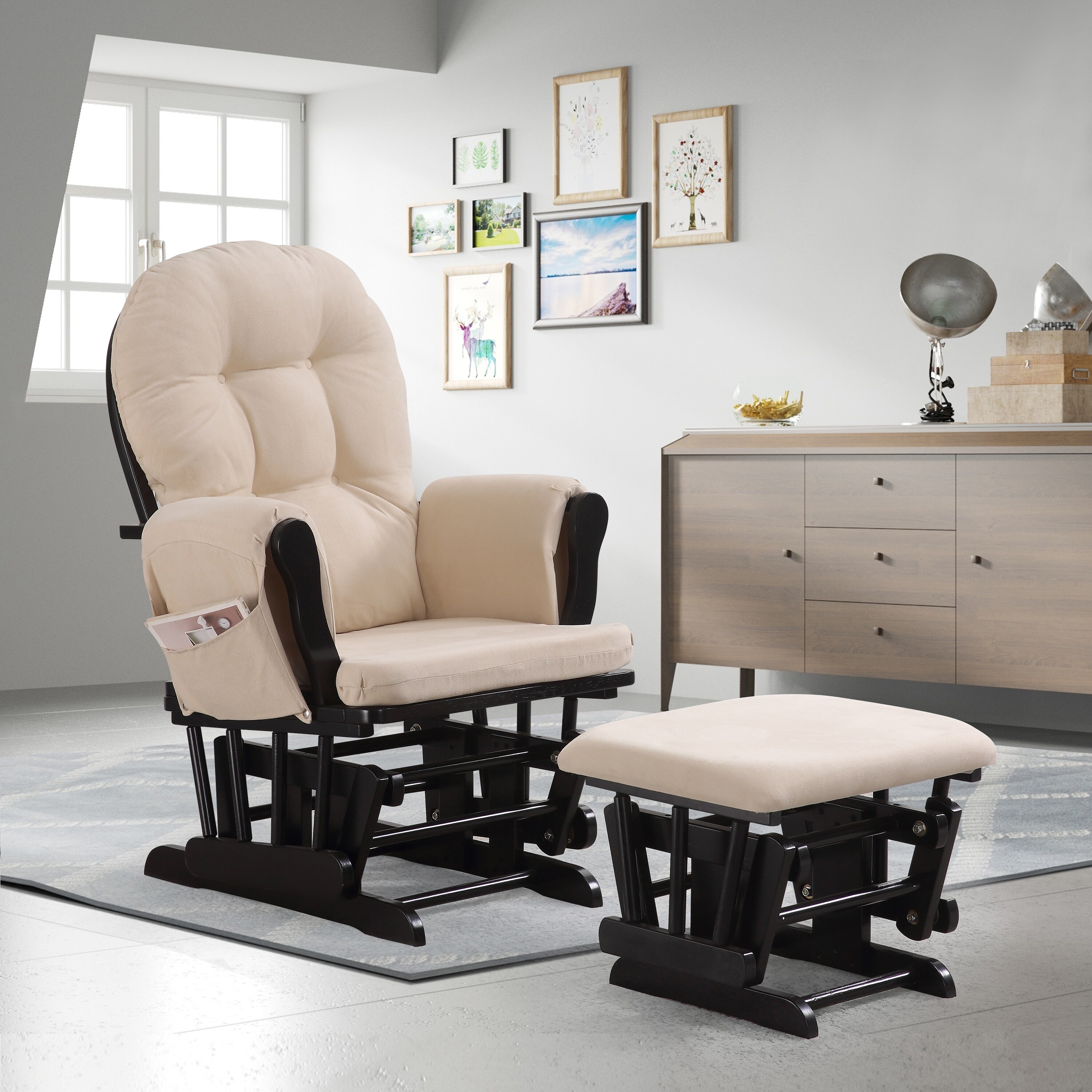 Rocking chair glider with ottoman discount