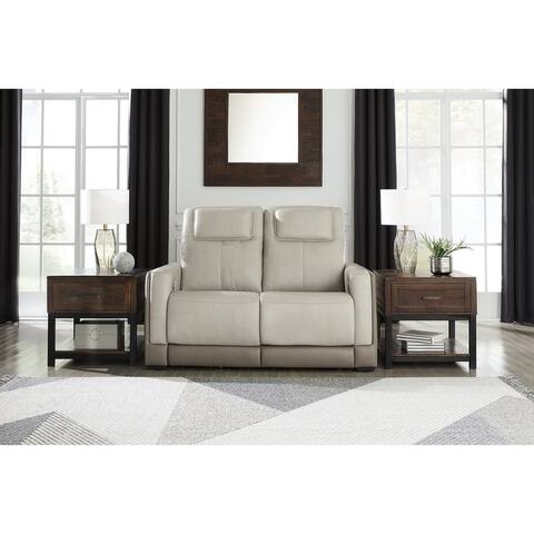 Signature Design by Ashley Battleville Almond Power Reclining Loveseat with Adjustable Headrest - 60"W x 40"D x 43"H