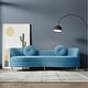 preview thumbnail 11 of 18, Potenciano Velvet Sofa with Solid Wood Frame and Metal Legs Blue