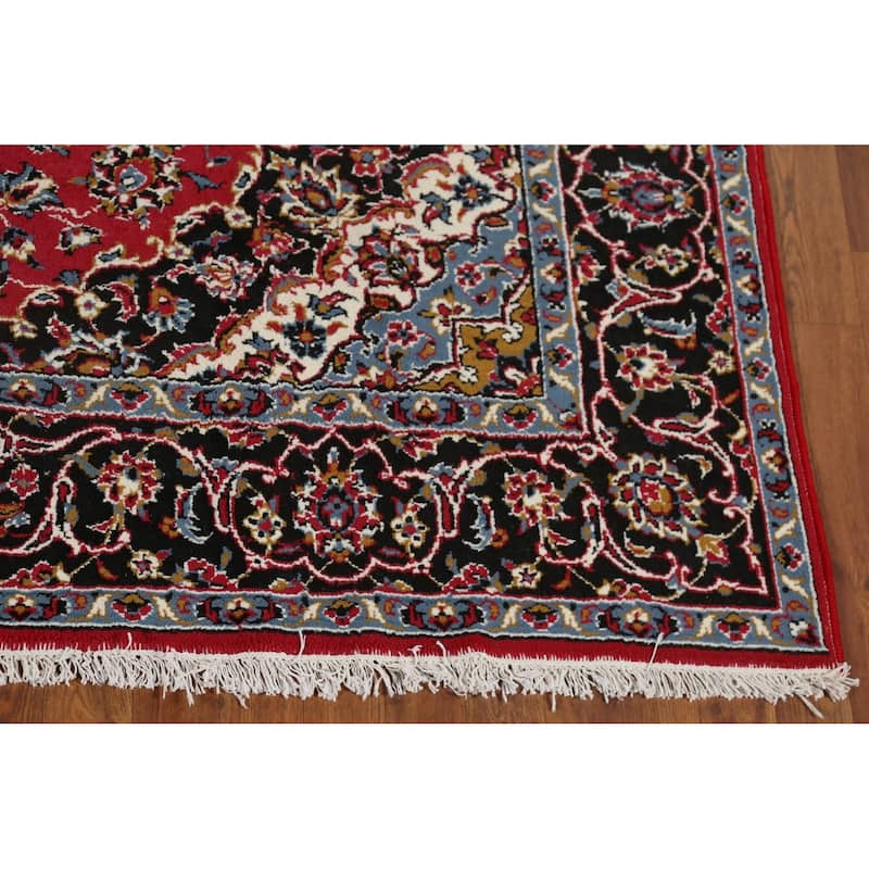 Traditional Floral Mashad Turkish Area Rug Red Machine Made Carpet - 6'5" x 9'9"
