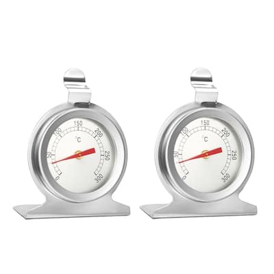Oven Thermometer 0-300C Stainless Steel Instant Read Temperature Gauge 2pcs - 0C-300C
