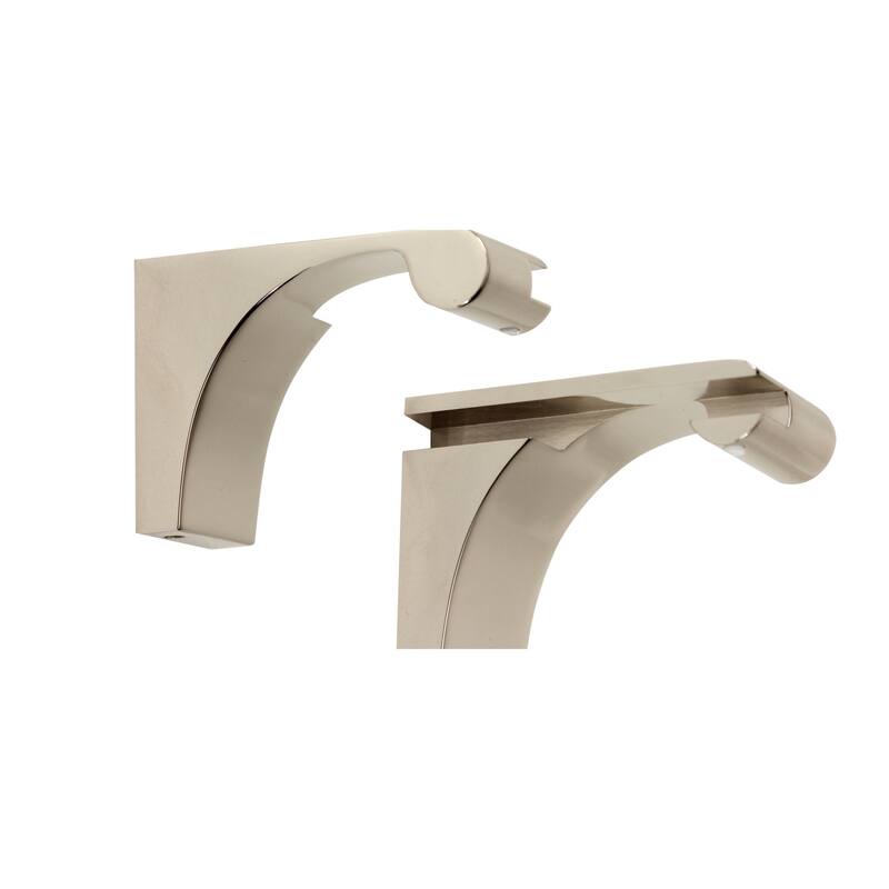 Alno Luna 1 Inch Wide Glass Shelf Mounting Brackets - Polished Nickel