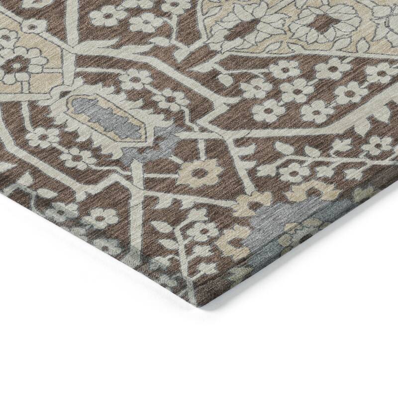 HomeRoots Floral Transitional Rectangle Outdoor Rug