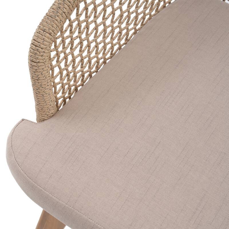 Outdoor Patio 7-Piece Set With Rope-Woven Dining Chairs and Dining Table Set